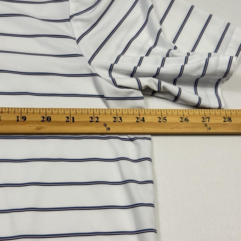 RLX Ralph Lauren Polo Shirt Mens Large White Striped‎ Golf Stretch Performance - Picture 9 of 13